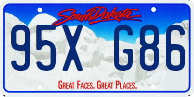 SD license plate 95XG86