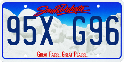 SD license plate 95XG96