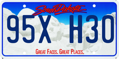 SD license plate 95XH30