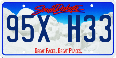 SD license plate 95XH33