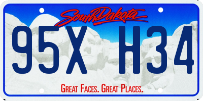 SD license plate 95XH34