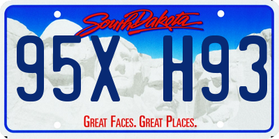 SD license plate 95XH93