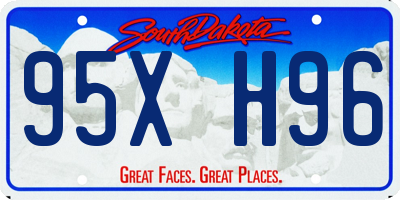 SD license plate 95XH96