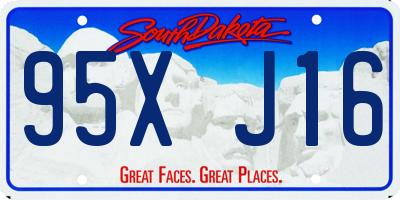 SD license plate 95XJ16