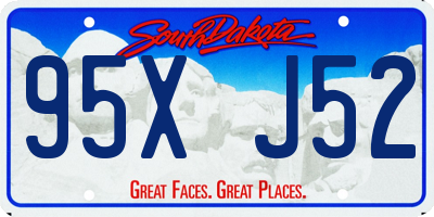 SD license plate 95XJ52