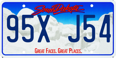SD license plate 95XJ54