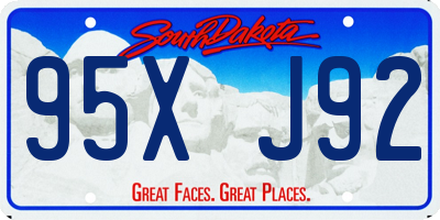 SD license plate 95XJ92