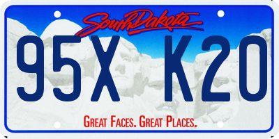 SD license plate 95XK20
