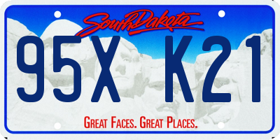 SD license plate 95XK21