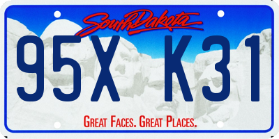 SD license plate 95XK31