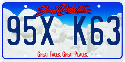 SD license plate 95XK63