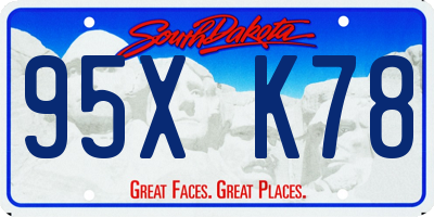 SD license plate 95XK78