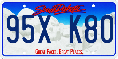 SD license plate 95XK80