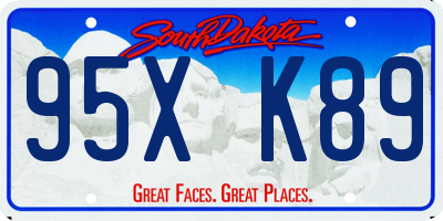 SD license plate 95XK89