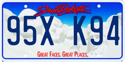 SD license plate 95XK94