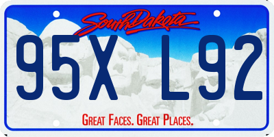 SD license plate 95XL92