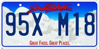 SD license plate 95XM18