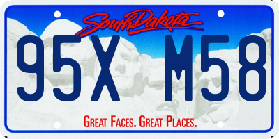 SD license plate 95XM58