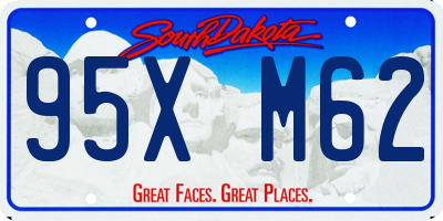 SD license plate 95XM62