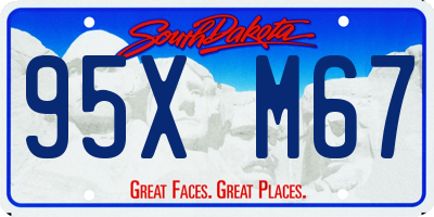 SD license plate 95XM67