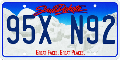 SD license plate 95XN92