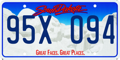 SD license plate 95XO94