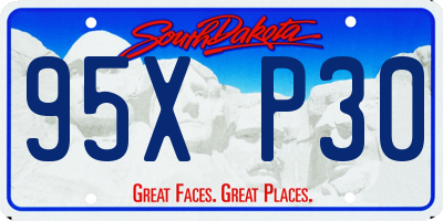 SD license plate 95XP30
