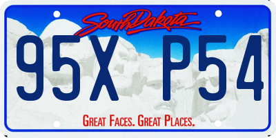 SD license plate 95XP54