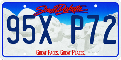 SD license plate 95XP72