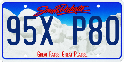 SD license plate 95XP80