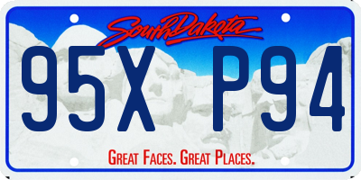 SD license plate 95XP94