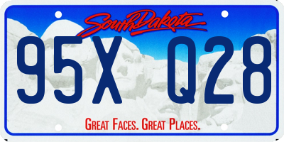 SD license plate 95XQ28