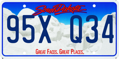 SD license plate 95XQ34
