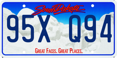 SD license plate 95XQ94