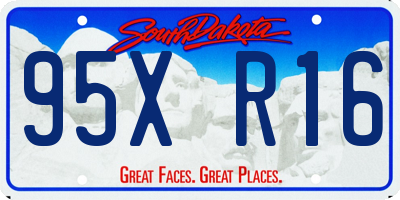SD license plate 95XR16