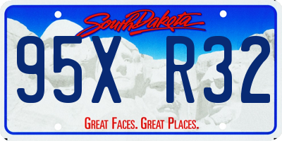 SD license plate 95XR32