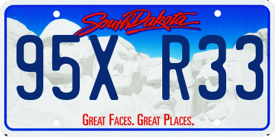 SD license plate 95XR33