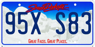 SD license plate 95XS83