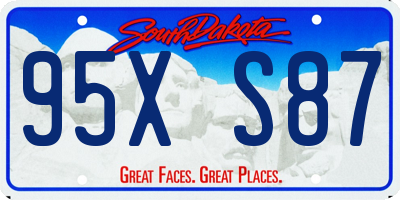 SD license plate 95XS87