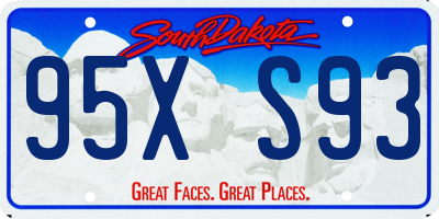 SD license plate 95XS93