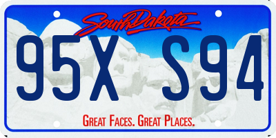 SD license plate 95XS94