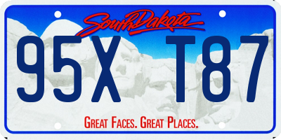 SD license plate 95XT87
