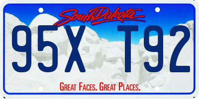 SD license plate 95XT92