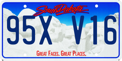 SD license plate 95XV16