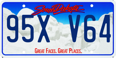 SD license plate 95XV64