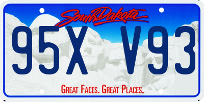 SD license plate 95XV93