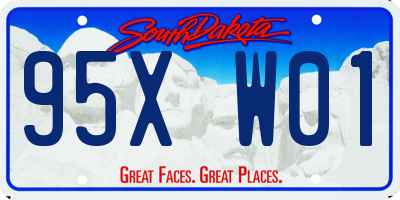 SD license plate 95XW01