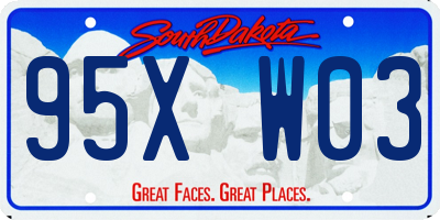 SD license plate 95XW03