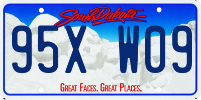 SD license plate 95XW09