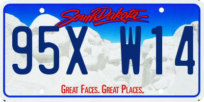 SD license plate 95XW14